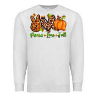 Oatmeal Heather peace love fall Premium Sweatshirt - Zillion Design Studio