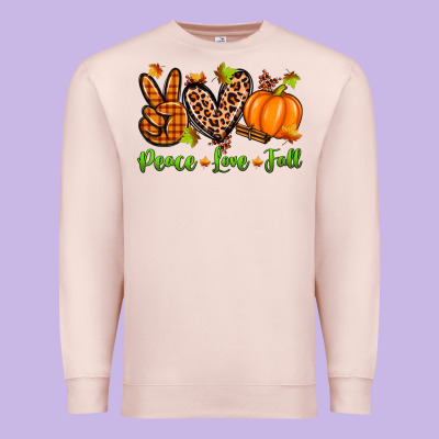 Peace Love Fall Premium Sweatshirt Designed By Zillion Design Studio