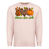 Pale Pink peace love fall Premium Sweatshirt - Zillion Design Studio