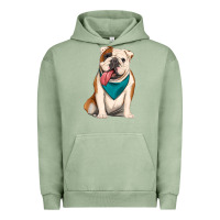 Pigment Oil Green english bulldog Urban Hoodie - Artiststas