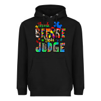 Black think before you judge autism Heavyweight Hoodie - Zillion Design Studio