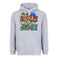 Heather Grey think before you judge autism Heavyweight Hoodie - Zillion Design Studio
