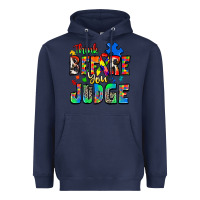 Navy think before you judge autism Heavyweight Hoodie - Zillion Design Studio