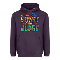 Plum think before you judge autism Heavyweight Hoodie - Zillion Design Studio