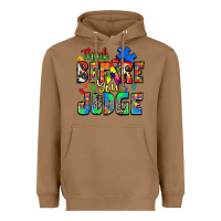 Toasted Coconut think before you judge autism Heavyweight Hoodie - Zillion Design Studio