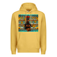 Antique Gold doberman with western background Premium Hoodie - Artiststas