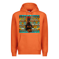 Carrot doberman with western background Premium Hoodie - Artiststas