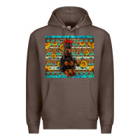 Coffee doberman with western background Premium Hoodie - Artiststas