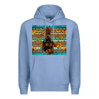 Colony Blue doberman with western background Premium Hoodie - Artiststas
