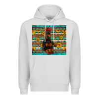 Dove Grey doberman with western background Premium Hoodie - Artiststas