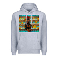 Heather Grey doberman with western background Premium Hoodie - Artiststas