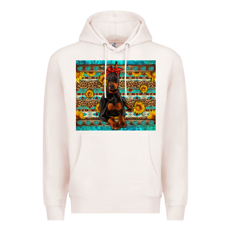 Doberman With Western Background Premium Hoodie by Artiststas | Teevron