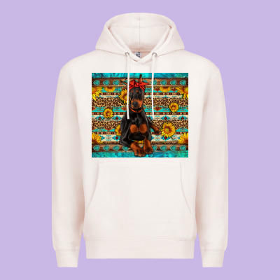 Doberman With Western Background Premium Hoodie Designed By Artiststas