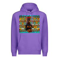 Purple doberman with western background Premium Hoodie - Artiststas