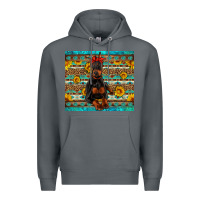 Rock doberman with western background Premium Hoodie - Artiststas