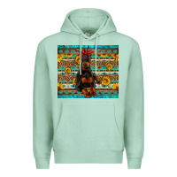 Seafoam doberman with western background Premium Hoodie - Artiststas