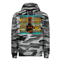 Slate Camo doberman with western background Premium Hoodie - Artiststas