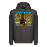Smoke doberman with western background Premium Hoodie - Artiststas