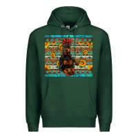 Sports Green doberman with western background Premium Hoodie - Artiststas