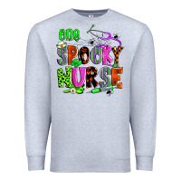 Heather Grey one spooky nurse Premium Sweatshirt - Zillion Design Studio