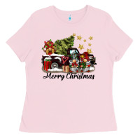 Bubblegum Pink merry christmas gnomes truck Ladies Tee - BarkalooDesign