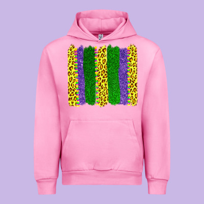 Mardi Gras Leopard Brushstrokes Urban Hoodie Designed By Adodesignshop