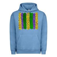 Pigment Pebble Blue mardi gras leopard brushstrokes Urban Hoodie - AdoDesignShop