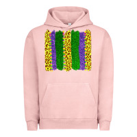 Pigment Salmon mardi gras leopard brushstrokes Urban Hoodie - AdoDesignShop