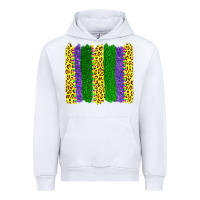 White mardi gras leopard brushstrokes Urban Hoodie - AdoDesignShop