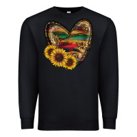 Black western sunflowers heart Premium Sweatshirt - RanaPortraitStore