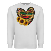 Dove Grey western sunflowers heart Premium Sweatshirt - RanaPortraitStore