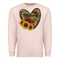 Western Sunflowers Heart Premium Sweatshirt | Teevron