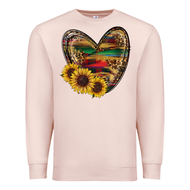 Western Sunflowers Heart Premium Sweatshirt by RanaPortraitStore | Teevron