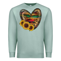 Seafoam western sunflowers heart Premium Sweatshirt - RanaPortraitStore