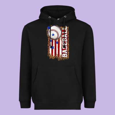 Heavyweight Hoodie baseball american flag