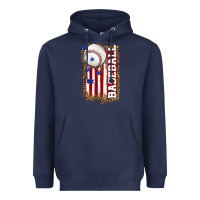 Navy baseball american flag Heavyweight Hoodie - texasbilliewilder