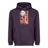 Plum baseball american flag Heavyweight Hoodie - texasbilliewilder