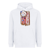 White baseball american flag Heavyweight Hoodie - texasbilliewilder