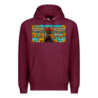 Burgundy doberman with sunflowers license plate Premium Hoodie - Artiststas