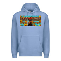 Colony Blue doberman with sunflowers license plate Premium Hoodie - Artiststas