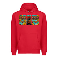Red doberman with sunflowers license plate Premium Hoodie - Artiststas