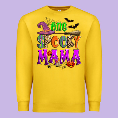 One Spooky Mama Premium Sweatshirt Designed By Zillion Design Studio