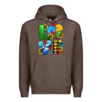 Coffee love with heart sunflower Premium Hoodie - AdoDesignShop