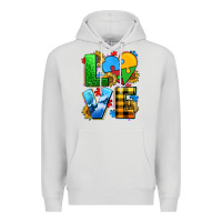 Dove Grey love with heart sunflower Premium Hoodie - AdoDesignShop