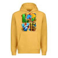 Mustard love with heart sunflower Premium Hoodie - AdoDesignShop