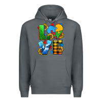 Rock love with heart sunflower Premium Hoodie - AdoDesignShop