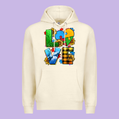 Love With Heart Sunflower Premium Hoodie Designed By Adodesignshop