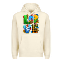 Sandshell love with heart sunflower Premium Hoodie - AdoDesignShop