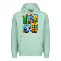 Seafoam love with heart sunflower Premium Hoodie - AdoDesignShop