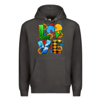 Smoke love with heart sunflower Premium Hoodie - AdoDesignShop